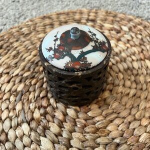 Decorative Ceramic Trinket Box Home Decor Jewelry Dish Accents